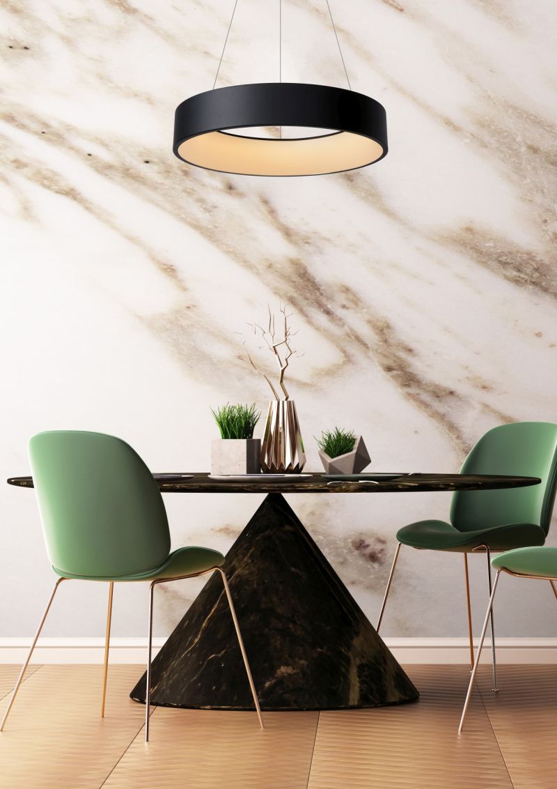 Lucide TALOWE LED - Závesné svietidlo - Ø 60 cm - LED Rozm. - 1x39W 3000K - Čierna